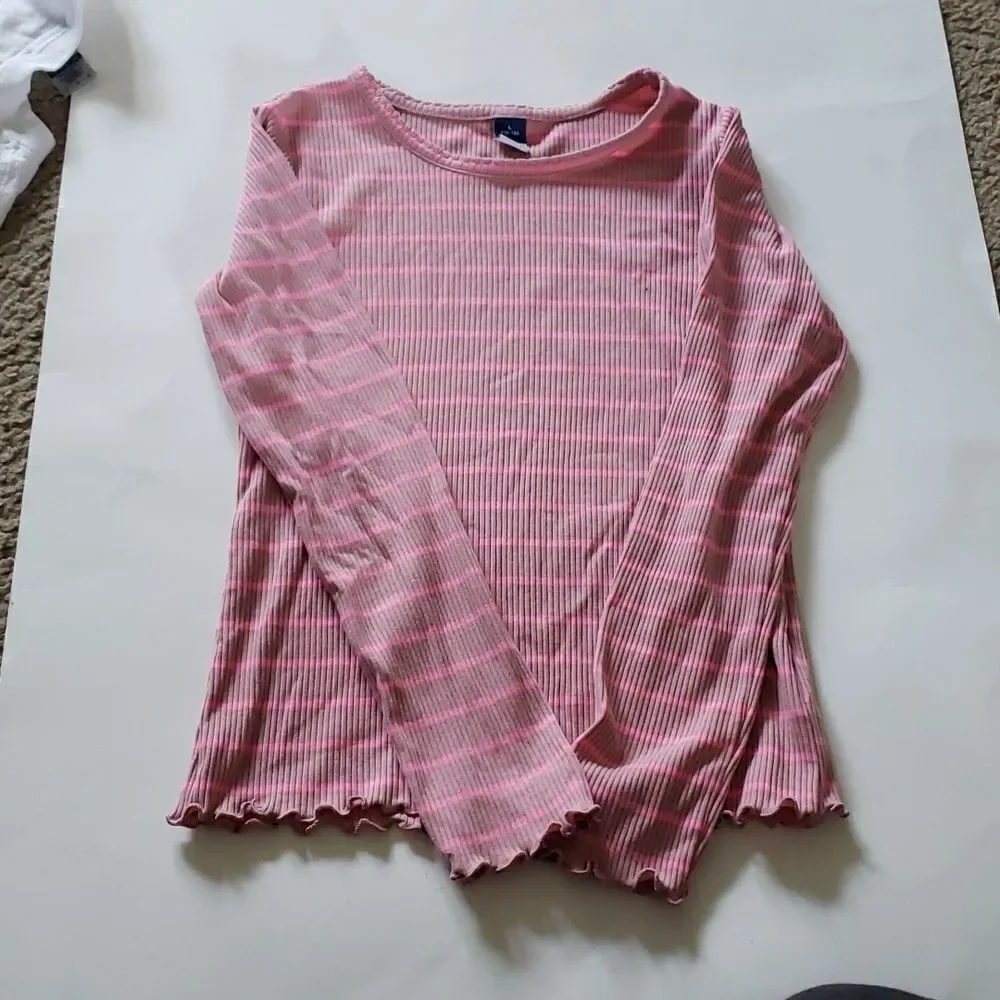 Girls Ribbed Stripped Long Sleeve Bundle of 2